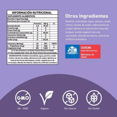 Eterna Dream Gummies Con L-triptófano Magnesio Y Vitamina B6