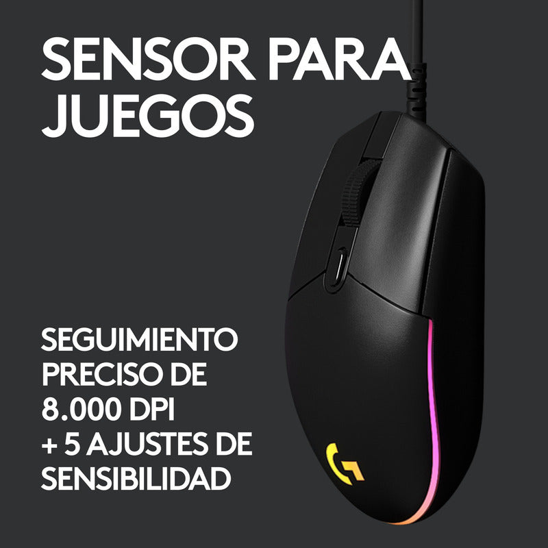 Mouse Gamer Logitech New G203 Lightsync Rgb Color Negro