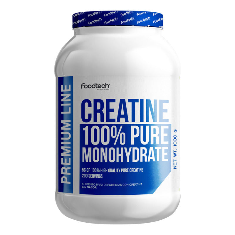 Creatine 100% Pure Monohydrate 1kg Foodtech Sin Sabor