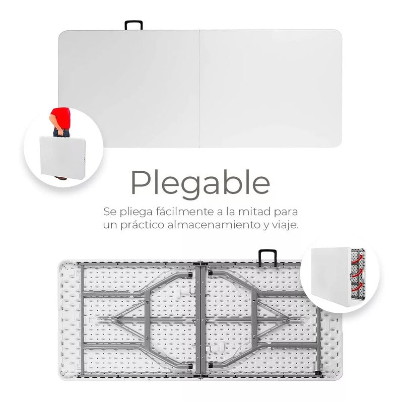 Mesa Plegable Camping 180 X 75cm