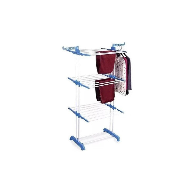 Tendedero Plegable Colgador Secador De Ropa Con Ruedas