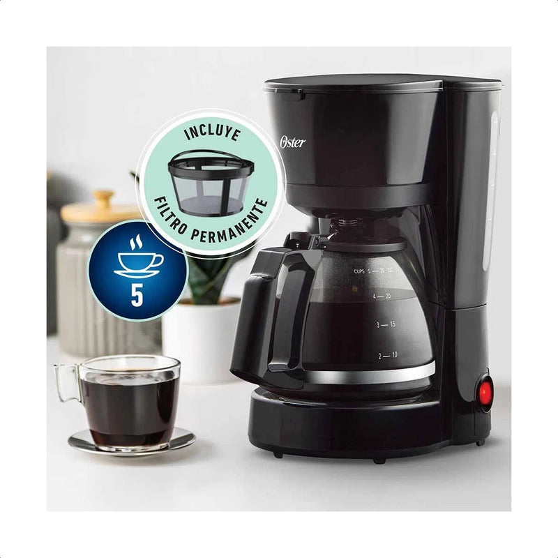 Cafetera De 5 Tazas Con Filtro Oster® Color Negro