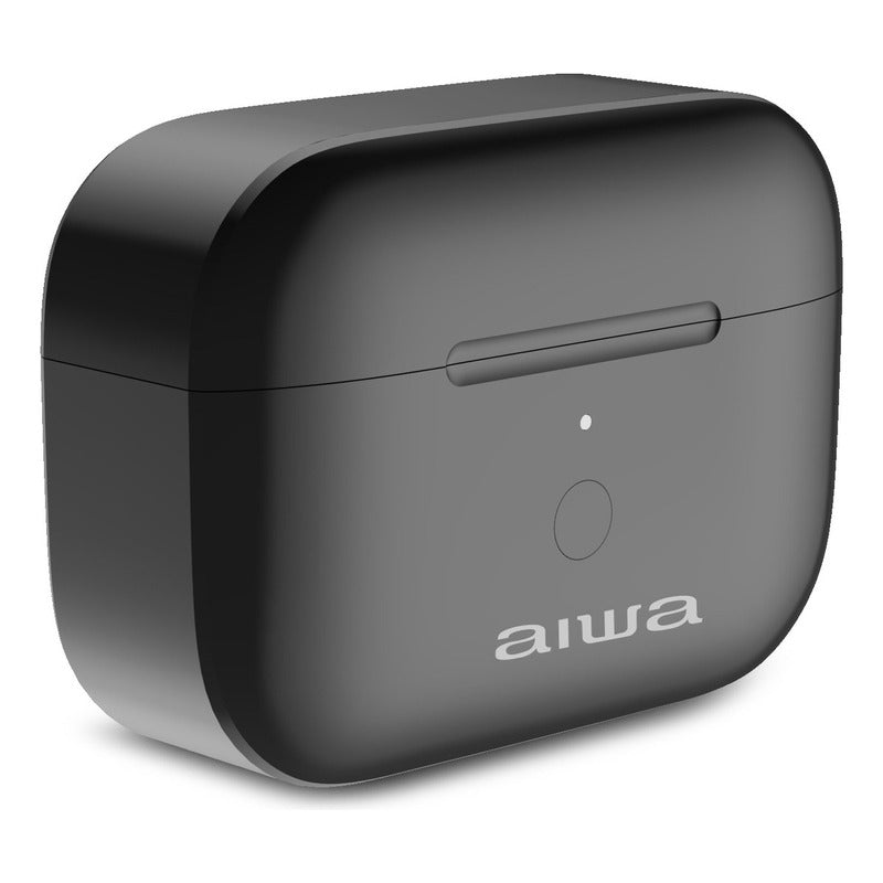 Audífonos Inalámbricos Aiwa In Ear Noise Cancelling Aw-twsr8 Color Negro Luz Blanco AW-TWSR8B