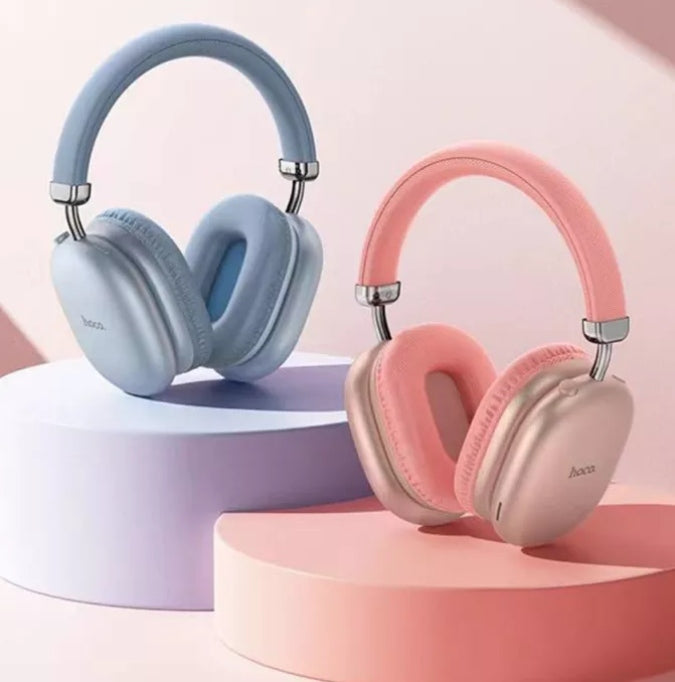 Audífonos W35 Max Hoco 90 Horas De Duración Rosa Diadema