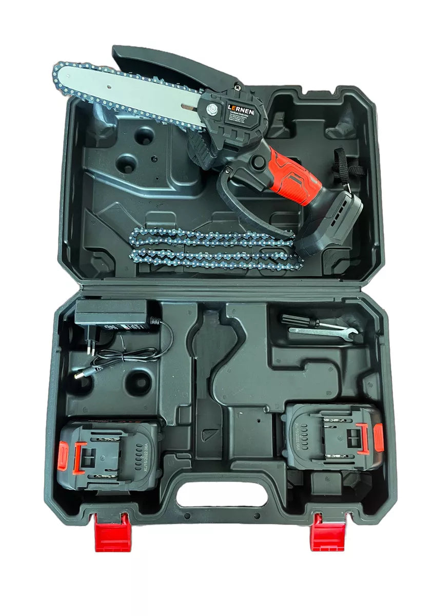 Motosierra Podadora Eléctrica 6 Pulgadas Lernen + 2 Baterías