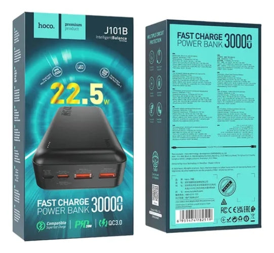 Power Bank Hoco J101b 30.000mah 22.5w Carga Rápida Portátil