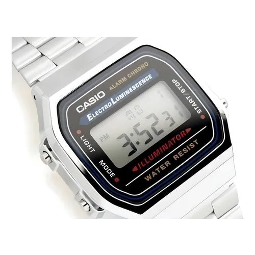 Reloj Casio Vintage A158wa-1df Correa Plateada