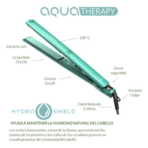 Plancha Ga.ma Italy Elegance Aqua App2205 Color Celeste