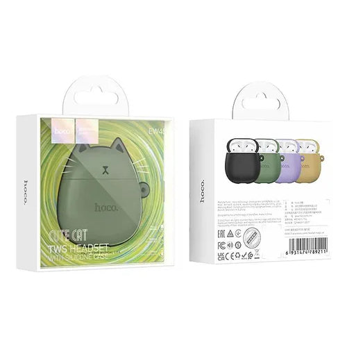 Audifonos Hoco Ew45 In Ear Bluetooth Tws Gato Color Verde