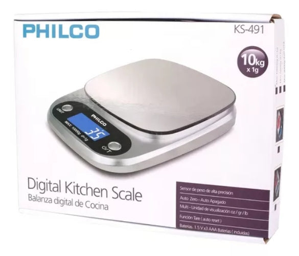 Balanza Pesa Digital Philco Ks491 10kg Cocina Color Plateado