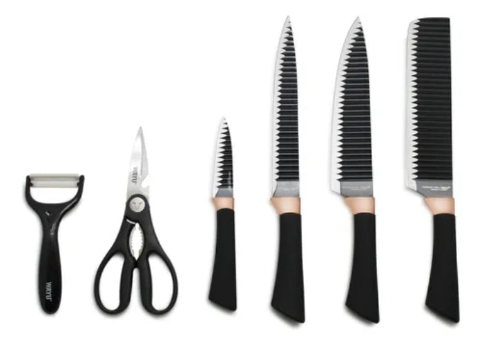 Set Cuchillos Rolling Wayu Color Negro