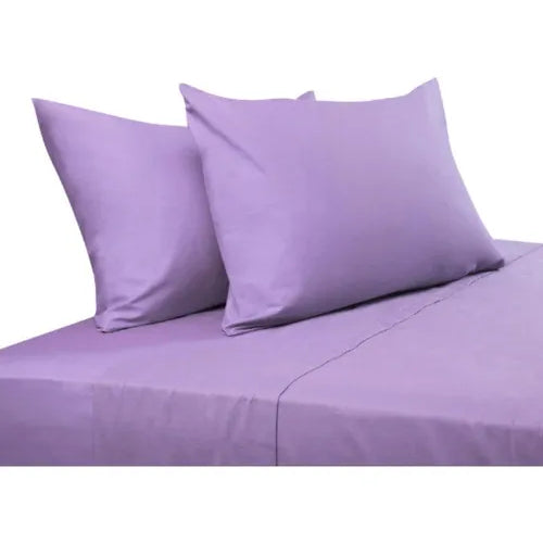 Juego De Sabanas 2 Plazas Premium 200hilos 200x150cm 4piezas Lila Liso