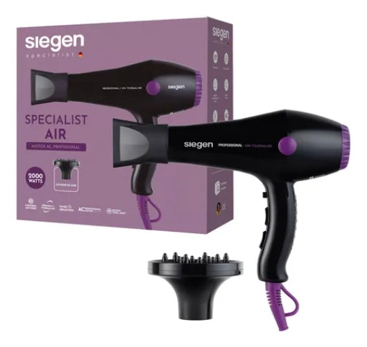 Secador De Pelo Siegen Sg-3049 2000w Negro/violeta