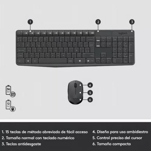 Kit Teclado Y Mouse Inalambrico Logitech Mk235