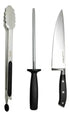 Set Parrillero 3 Piezas Wayu (Cuchillo + Pinza + Afilador)