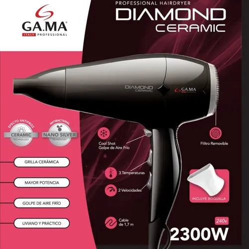 Secador De Pelo Gama Diamond Ceramic 2300w Negro