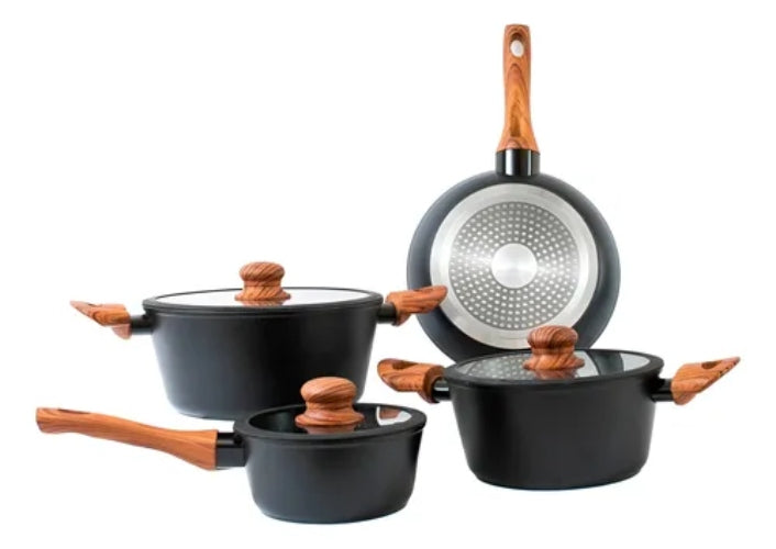 Bateria De Cocina Ollas Keep 7 Piezas Antiadherente Granito