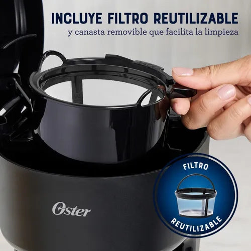Cafetera Oster 5 Tazas Negro Función Pausa Y Servir
