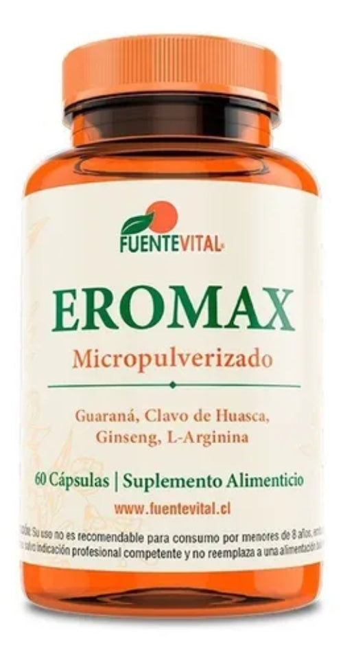 L- Arginina + Ginseng Eromax 2x60 Cap Potencia Fisica Sexual