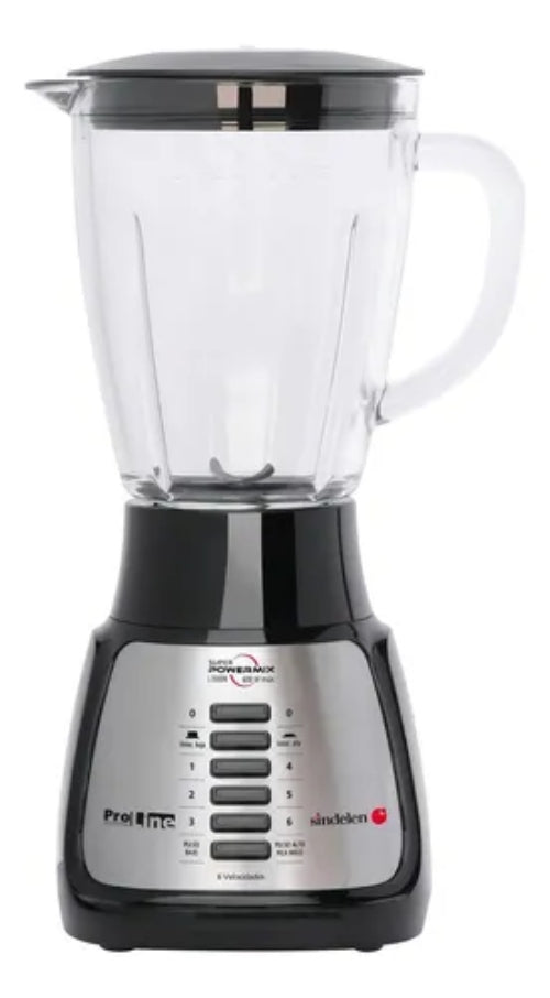 Licuadora Sindelen L-5500in 1,5lt 6 Velocidades 600w Negro