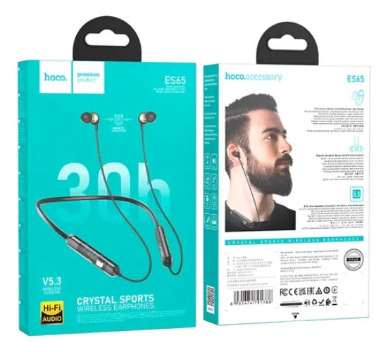 Audífonos Bluetooth Es65 Hoco Compatible Apple Samsung 30h Color Negro