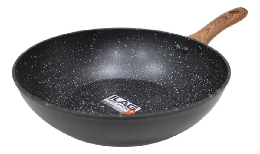 Wok Antiadherente 28cm Linea Granito Keep Color Negro