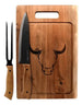 Set Parrillero Tabla + Cuchillo Y Pincho Wayu Asado Parrilla