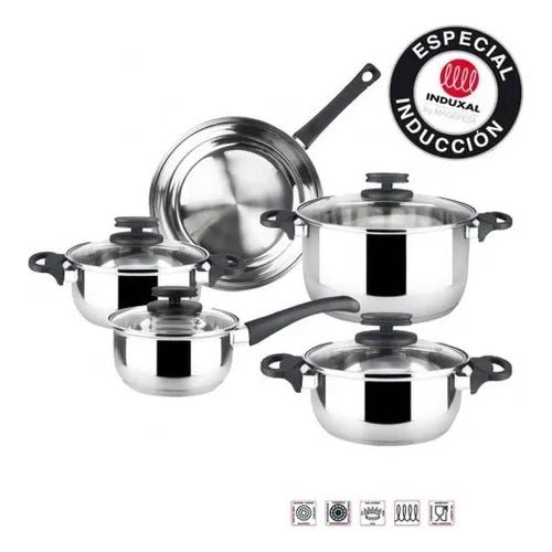 Bateria De Cocina Magefesa Set Ollas 9 Piezas Acero Inox