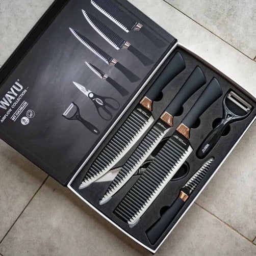 Set Cuchillos Rolling Wayu Color Negro