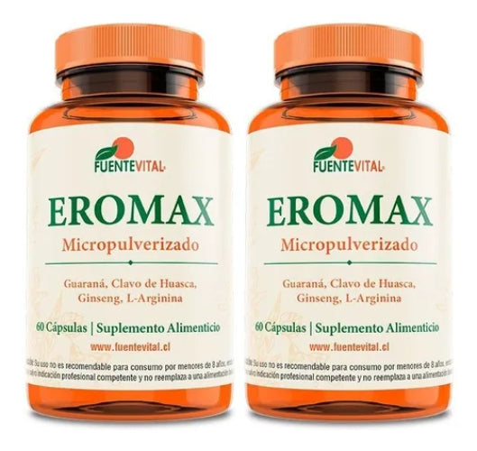 L- Arginina + Ginseng Eromax 2x60 Cap Potencia Fisica Sexual