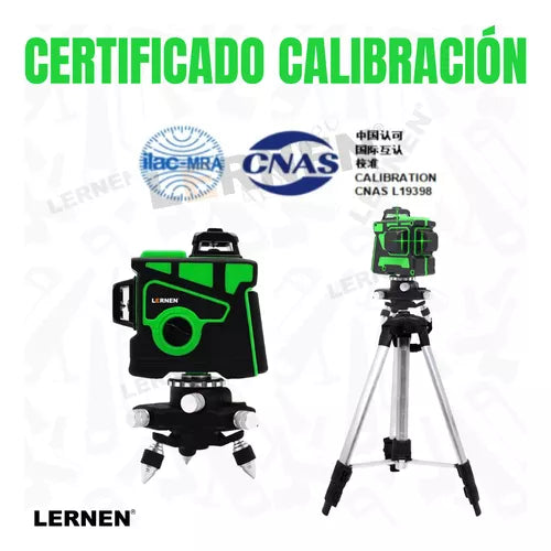 Nivel Laser Profesional 12 Líneas Verde Lernen + Maletín