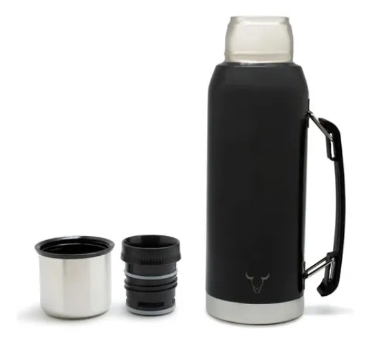 Termo De 1 Litro Agua Caliente Wayu Acero Inoxidable Negro