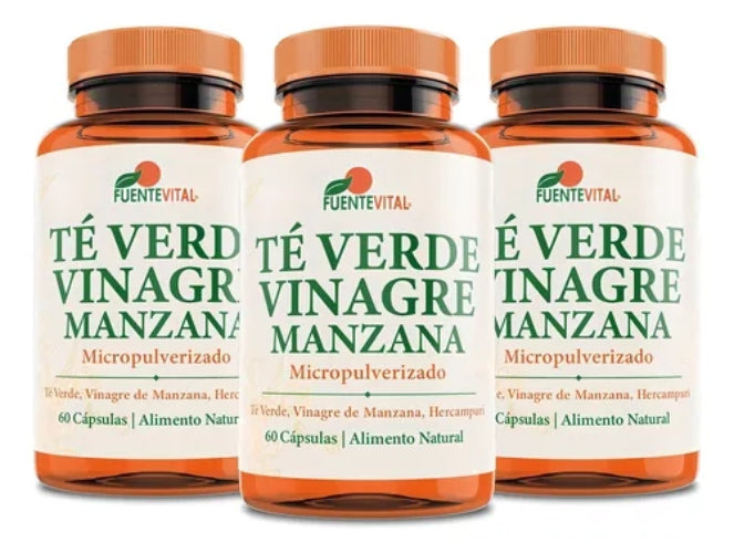 Te Verde + Vinagre Manzana 60 Cápsulas Pack X3 Unidades
