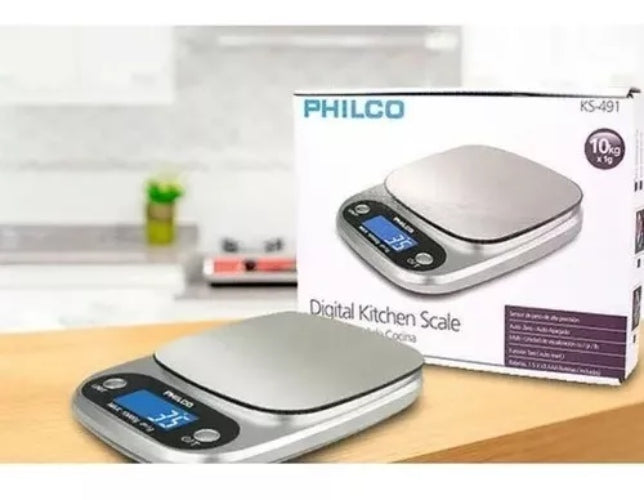 Balanza Pesa Digital Philco Ks491 10kg Cocina Color Plateado
