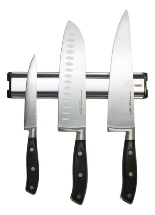 Set Cuchillo + Block Magnético Wayu Color Plateado-negro