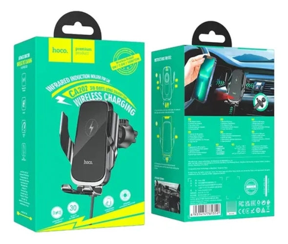 Soporte De Auto Hoco Carga Inalámbrica Para iPhone Smartphone CA202