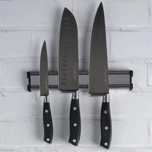 Set Cuchillo + Block Magnético Wayu Color Plateado-negro