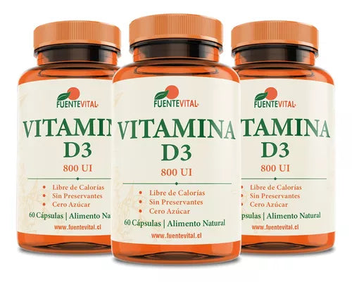 Vitamina D3 800 Ui 60 Capsulas Pack X3 Unidades