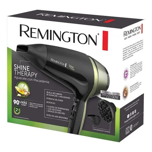 Secador Remington Shine Therapy Aguacate Color Negro D13-A