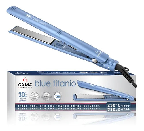 Plancha De Pelo Gama Elegance Titanio Azul 3d
