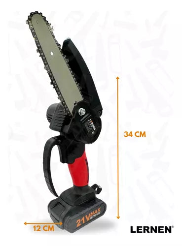 Motosierra Podadora Eléctrica 6 Pulgadas Lernen + 2 Baterías