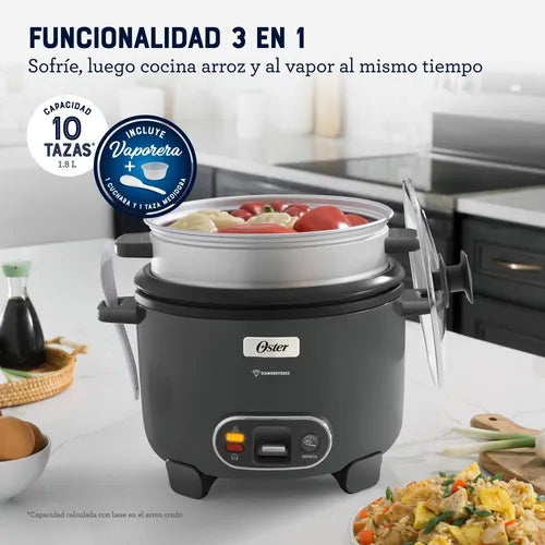 Arrocera 3 En 1 Oster 10 Tazas Diamond Force Antiadherente