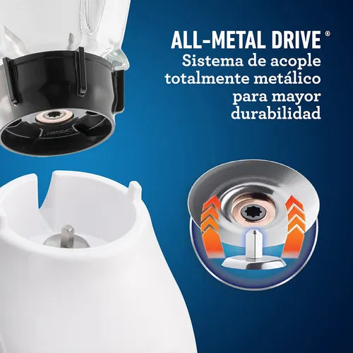 Licuadora Oster® Vaso De Vidrio Y Control De Perilla Gris