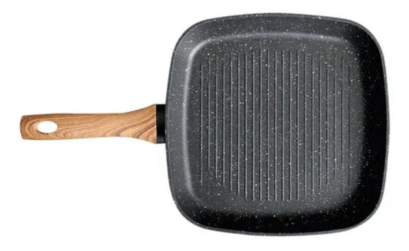 Sarten Grill Antiadherente Granite 28cm Keep Color Negro