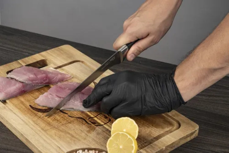 Cuchillo Filetero Carne Pollo Pescado 20 Cm Wayu Color Negro