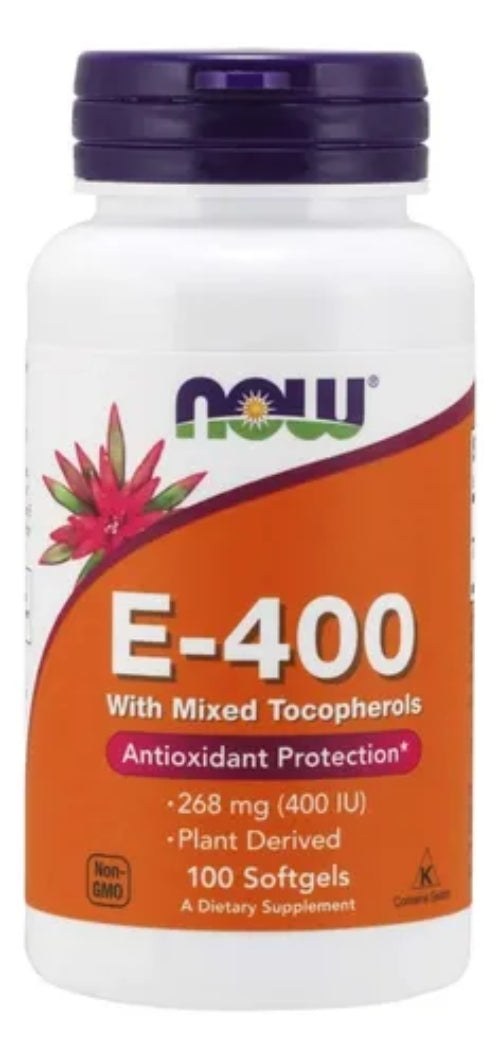 Vitamina E-400 268mg Now Foods De D-alfa Tocoferilo 100 Caps