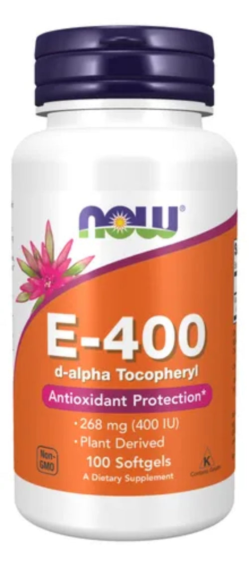 Vitamina E-400 268mg Now Foods De D-alfa Tocoferilo 100 Caps