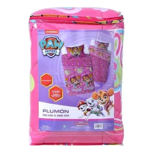 Plumón Disney Reversible Rosa 1.5 Pl - Paw Patrol