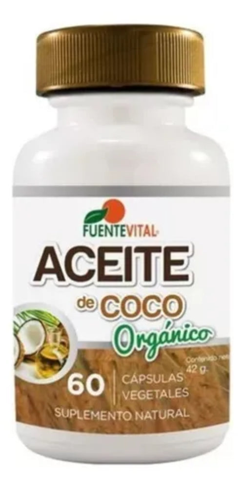 Aceite De Coco Orgánico - 60 Cápsulas Vegetales