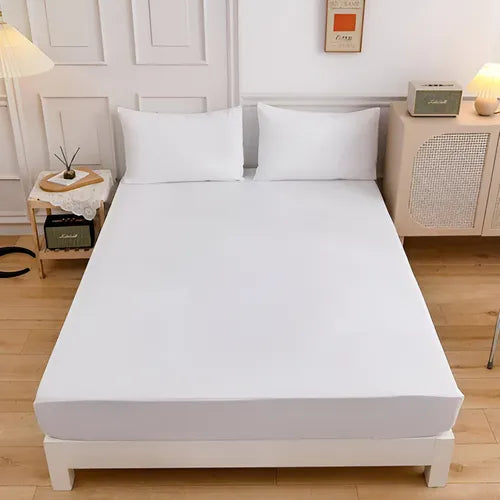 Juego De Sabanas 2 Plazas Premium 200hilos 200x150cm 4piezas Blanco Liso